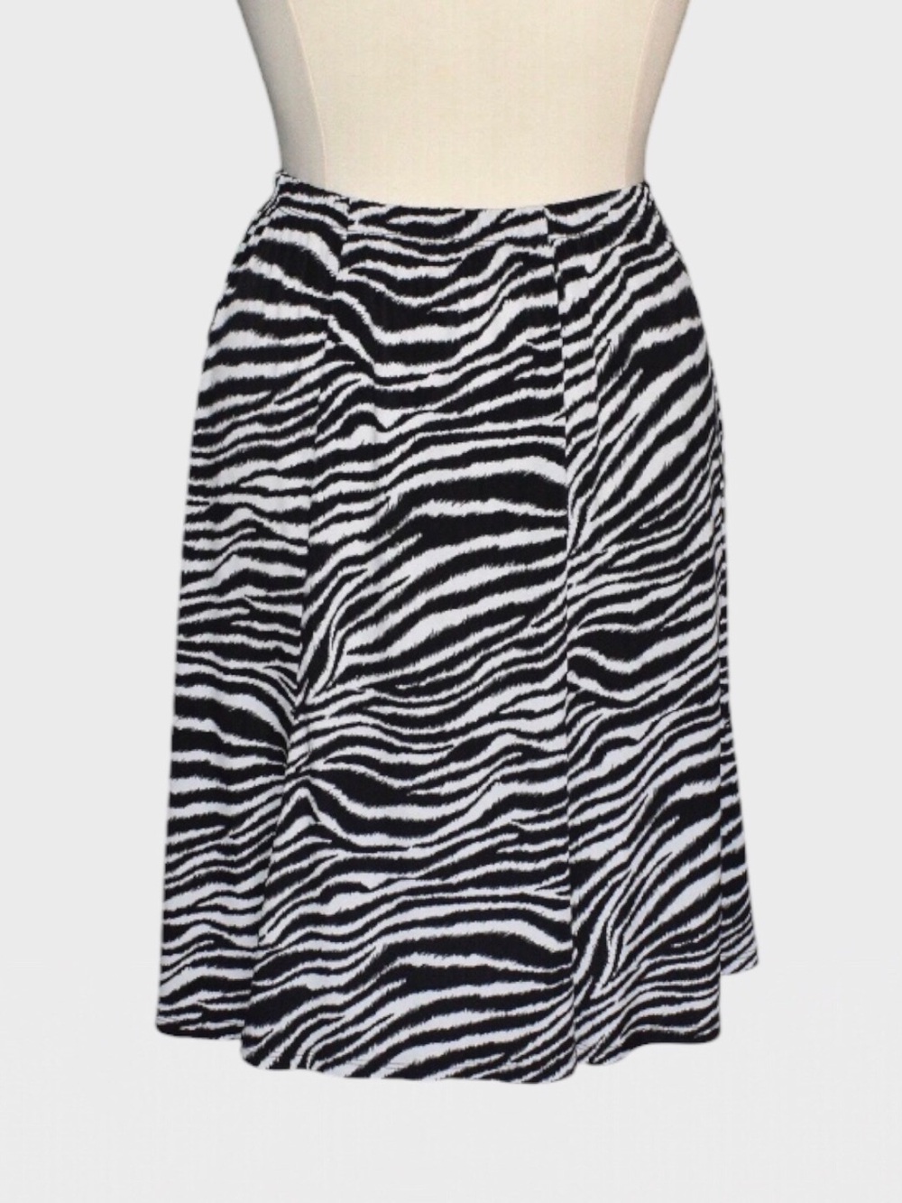 Connected Zebra Print Pull On A Line Skirt